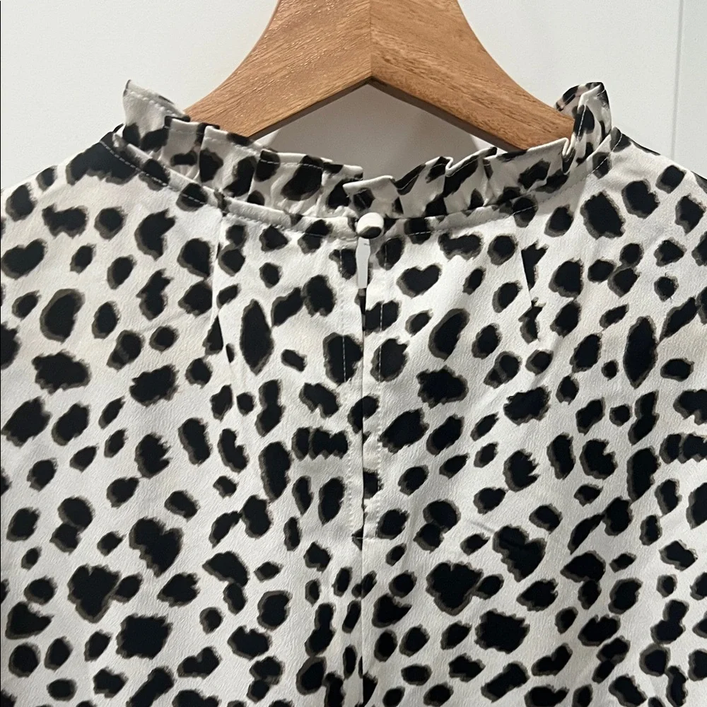J. Crew‎ Black and White Spotted Blouse